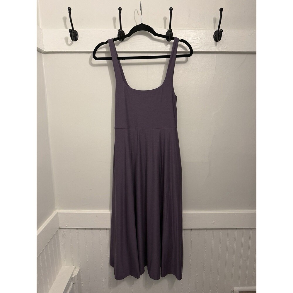 Beyond Yoga Featherweight At The Ready Square Neck Midi Dress Purple S